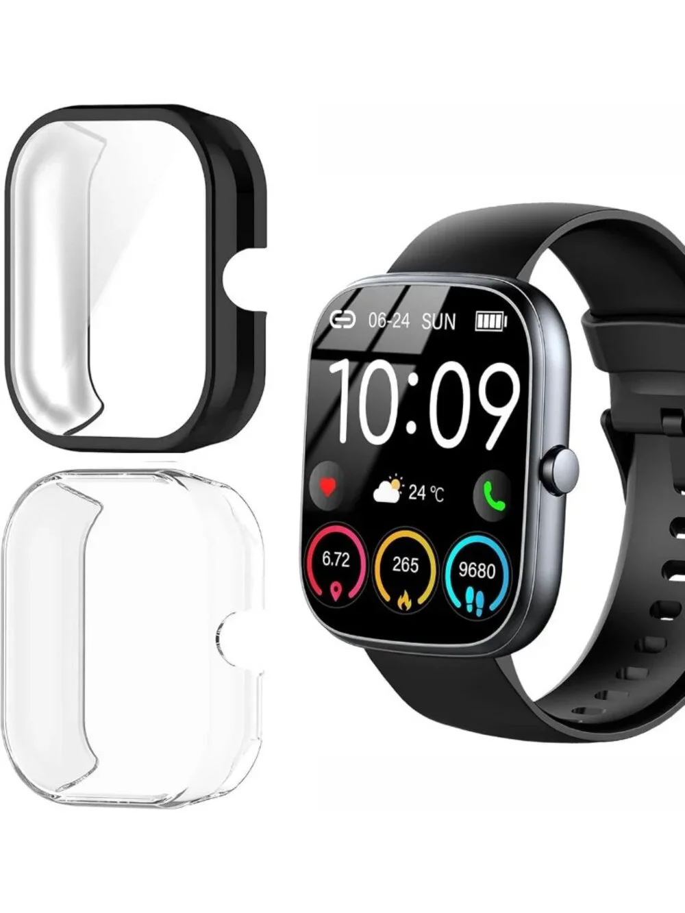 Soft Slim TPU Smart Watch Case - Anti-Scratch Protective Bumper Cover for 1.91